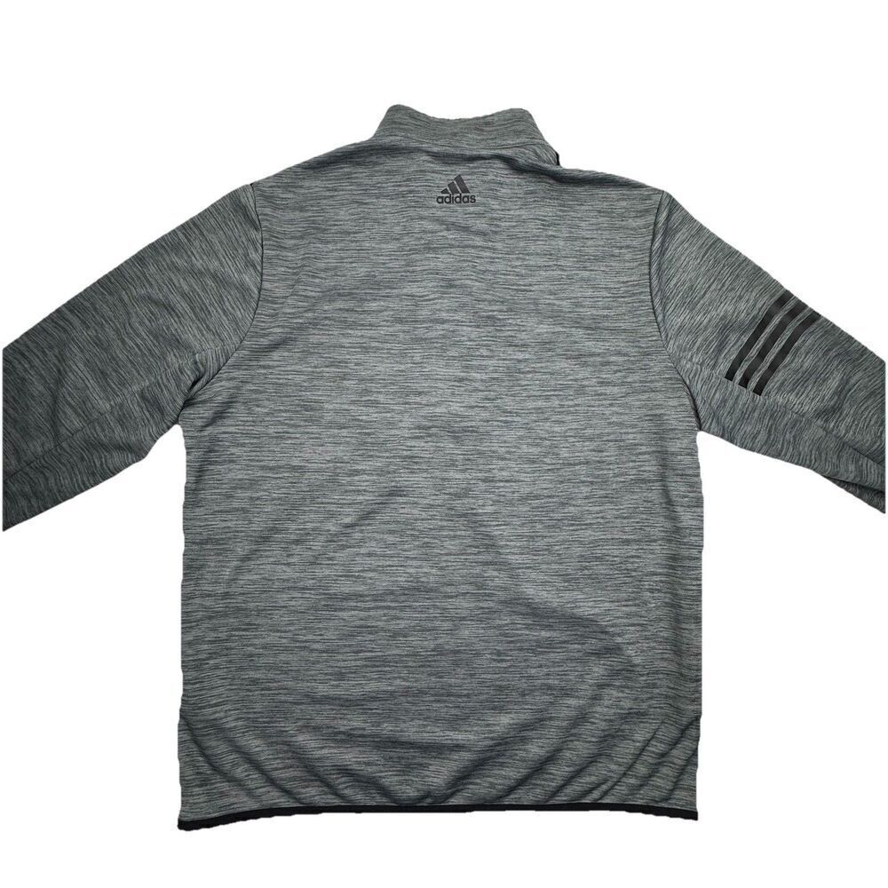 Adidas 1/4 Zip Pullover Mens Large Gray Black Golf Athletic Lightweight - Picture 3 of 8